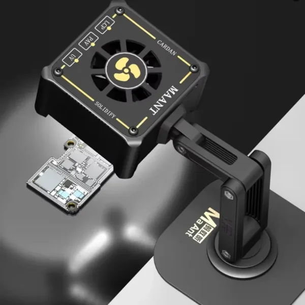 MaAnt M066 – مروحة تبريد مع شفط دخان وإضاءة UV قابلة للشحن مع حامل