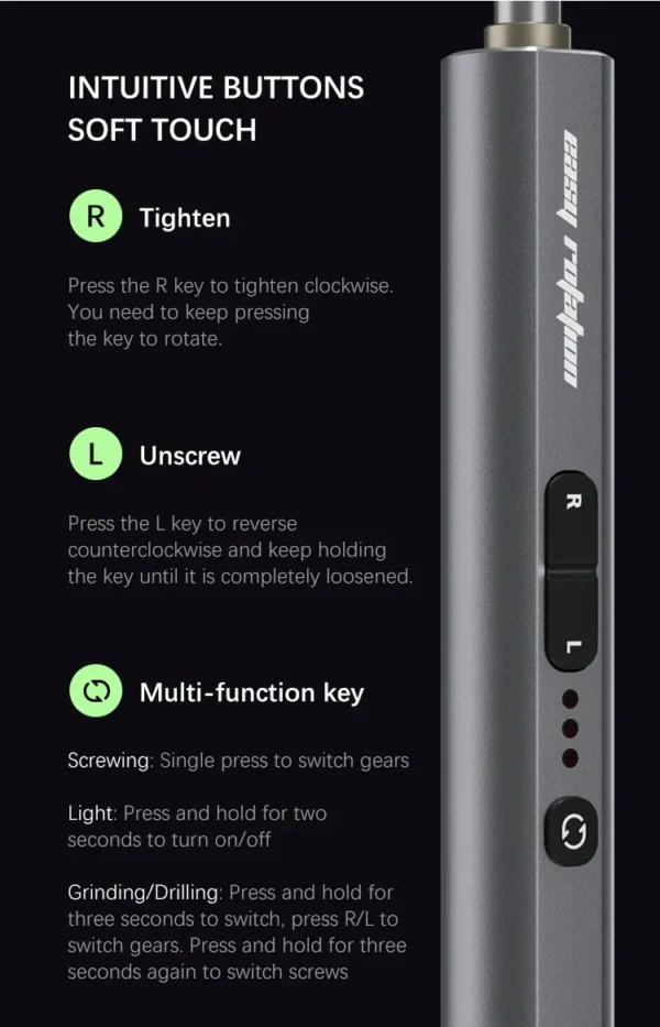 ⁦TBK 007 – مفك كهربي وشنيور حفر 2×1 متعدد الاستخدام مع طقم 34 قطعة⁩ - الصورة ⁦6⁩