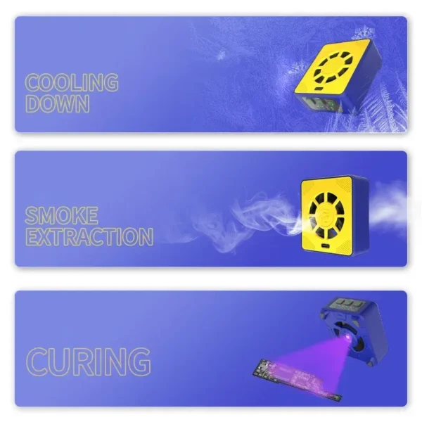 ⁦MECHANIC CUV-3 – مروحة تبريد مع إضاءة UV لمعالجة البردة واستخلاص الدخان أثناء الصيانة⁩ - الصورة ⁦3⁩