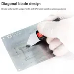 ⁦YCS غير المغناطيسي الفولاذ المقاوم للصدأ القصدير كشط سكين ل IP أدوات إصلاح الهاتف المحمول لحام لصق خلط حدق افتتاح Spudger⁩ - الصورة ⁦5⁩