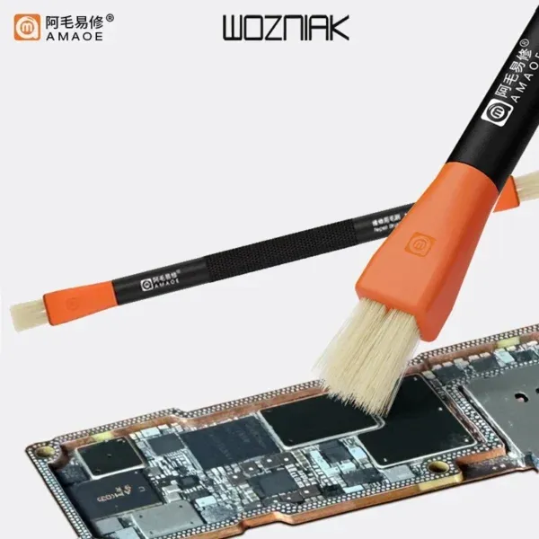 AMAOE M91 فرشاة مزدوجة الرأس قابلة للاستبدال فرشاة الغبار المضادة للكهرباء الساكنة للهاتف المحمول والكمبيوتر اللوحي PCB بغا إصلاح لحام