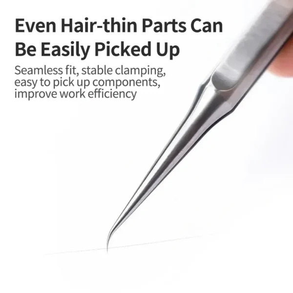 ⁦YCS جفت تيتانيوم منحني دقيق — لمسك الأسلاك والشرائح وصيانة الماذربورد⁩ - الصورة ⁦5⁩