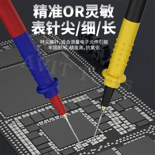 ⁦Lanrui W9 كابل اختبار ملتيميتر فائق النحافة مع رؤوس قابلة للتغيير⁩ - الصورة ⁦4⁩