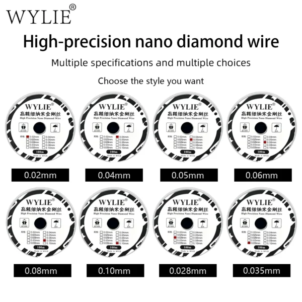⁦WYLIE واير نانو دايموند عالي الصلابة لفصل الـ الباغات من شاشات LCD — 100م، 0.028–0.1 مم لأعمال صيانة الموبايل⁩ - الصورة ⁦4⁩
