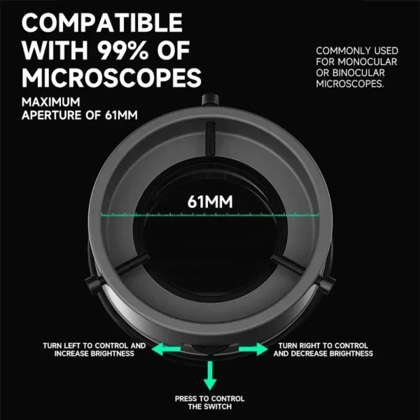 ⁦إضاءة حلقية مستقطبة للميكروسكوب LUOWEI LS02 مضادة للانعكاس⁩ - الصورة ⁦2⁩