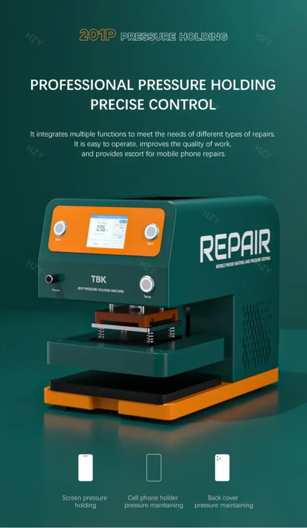 ⁦ماكينة ضغط ذكية TBK 201P لتثبيت الشاشة والضهر والفريم – ضغط ثابت وحرارة ثابتة⁩ - الصورة ⁦2⁩