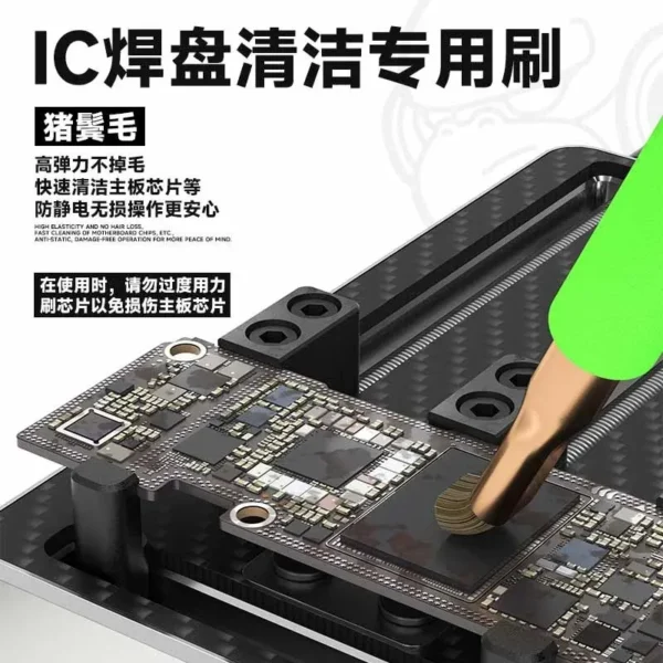 ⁦فرشاة تنظيف مزدوجة 2 في 1 للـ PCB – سلكية وشعيرية لتنظيف البورد والايساهات⁩ - الصورة ⁦2⁩