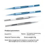 ⁦YCS جفت تيتانيوم منحني دقيق — لمسك الأسلاك والشرائح وصيانة الماذربورد⁩ - الصورة ⁦6⁩