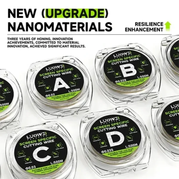 ⁦وير باغات  LUOWEI فائق الدقة 0.02 / 0.03 مم – بطول 500 متر – لفصل شاشات IPS/ OLED⁩ - الصورة ⁦4⁩