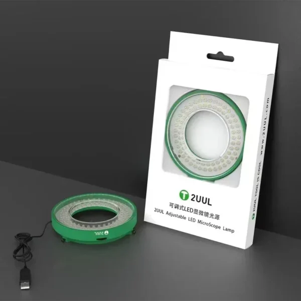 ⁦إضاءة حلقية LED قابلة للتعديل 2UUL MS98 للميكروسكوب مع مدخل USB 5V 💡⁩ - الصورة ⁦4⁩