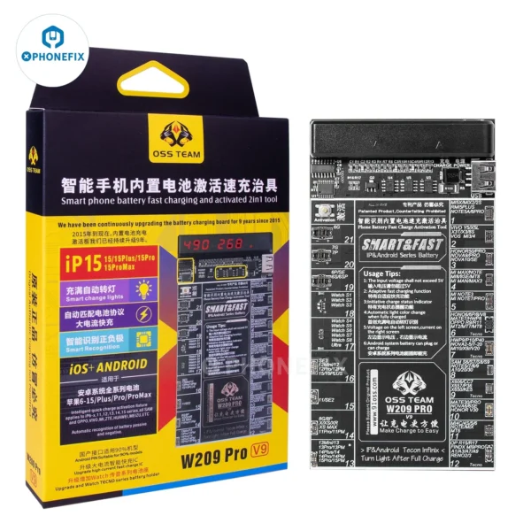 ⁦لوحة اختبار وتنشيط بطاريات W209 Pro V9 السريعة لهواتف آيفون وأندرويد⁩ - الصورة ⁦1⁩
