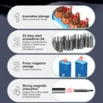 ⁦طقم مفكات دوّار 43 في 1 من RELIFE RL-5122 مع علبة تخزين براغي 🔧⁩ - الصورة ⁦2⁩
