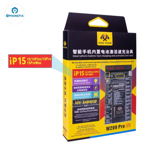 ⁦لوحة اختبار وتنشيط بطاريات W209 Pro V9 السريعة لهواتف آيفون وأندرويد⁩ - الصورة ⁦3⁩