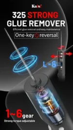 ⁦Kaisi 325 – ديرل كهربائي لتنظيف الهواتف بـ6 سرعات وإضاءة LED خضراء⁩ - الصورة ⁦3⁩