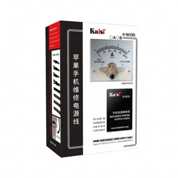 ⁦Kaisi K-9035 كابل تشغيل و اختبار وفحص تيار لوحات iPhone من 6G حتى 14 Pro Max عبر DC Power Supply⁩ - الصورة ⁦6⁩