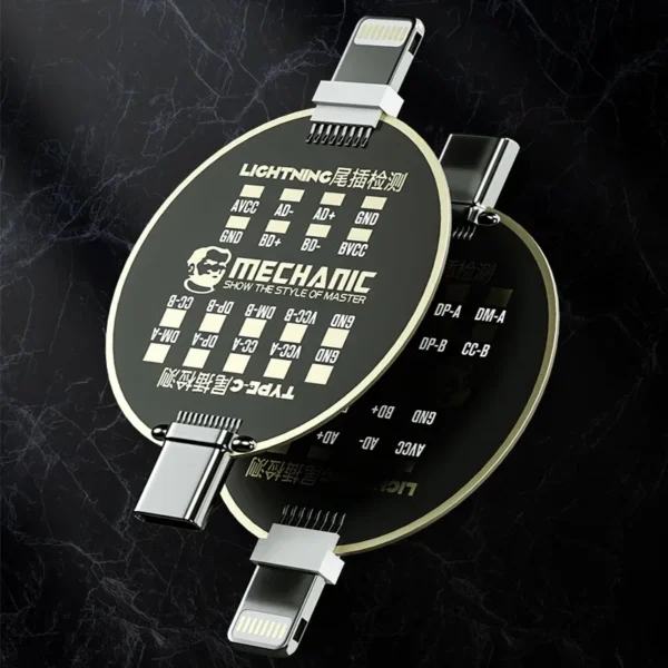 ⁦MECHANIC T810 لوحة اختبار مخارج الشحن للهواتف — مناسبة لآيفون وأندرويد (Lightning / Type-C) للكشف عن أعطال عدم الشحن⁩ - الصورة ⁦2⁩