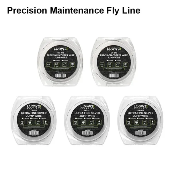 سلك بريدج LUOWEI LW-312 / LW-311 فائق الدقة لإصلاح الموبايلات – نحاسي / فضي – سماكات 0.007مم إلى 0.02مم