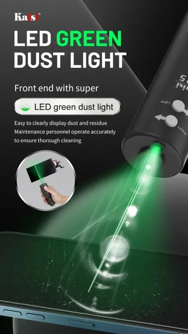 ⁦Kaisi 325 – ديرل كهربائي لتنظيف الهواتف بـ6 سرعات وإضاءة LED خضراء⁩ - الصورة ⁦4⁩