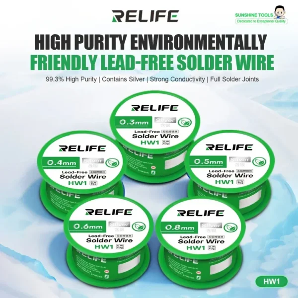 ⁦سلك قصدير بدون رصاص RELIFE HW1 يحتوي على فضة لأعمال اللحام الاحترافية⁩ - الصورة ⁦6⁩