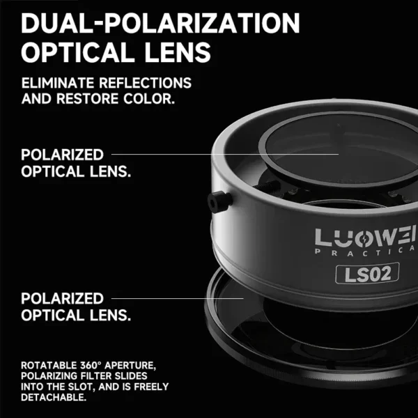 ⁦إضاءة حلقية مستقطبة للميكروسكوب LUOWEI LS02 مضادة للانعكاس⁩ - الصورة ⁦4⁩
