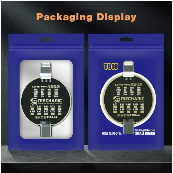 ⁦MECHANIC T810 لوحة اختبار مخارج الشحن للهواتف — مناسبة لآيفون وأندرويد (Lightning / Type-C) للكشف عن أعطال عدم الشحن⁩ - الصورة ⁦4⁩