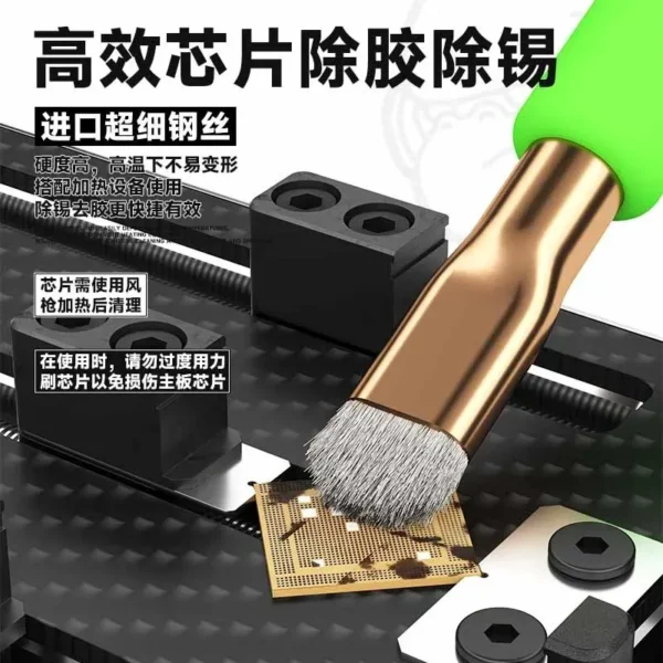 ⁦فرشاة تنظيف مزدوجة 2 في 1 للـ PCB – سلكية وشعيرية لتنظيف البورد والايساهات⁩ - الصورة ⁦3⁩