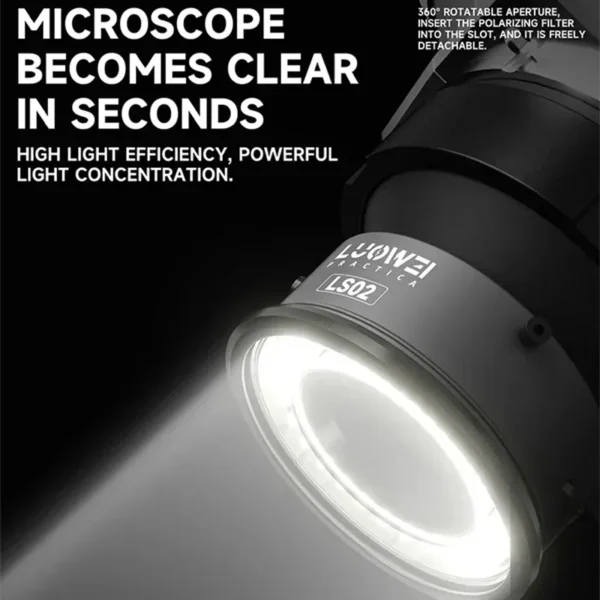 ⁦إضاءة حلقية مستقطبة للميكروسكوب LUOWEI LS02 مضادة للانعكاس⁩ - الصورة ⁦5⁩