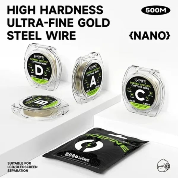 ⁦وير باغات  LUOWEI فائق الدقة 0.02 / 0.03 مم – بطول 500 متر – لفصل شاشات IPS/ OLED⁩ - الصورة ⁦2⁩