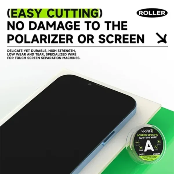 ⁦وير باغات  LUOWEI فائق الدقة 0.02 / 0.03 مم – بطول 500 متر – لفصل شاشات IPS/ OLED⁩ - الصورة ⁦3⁩