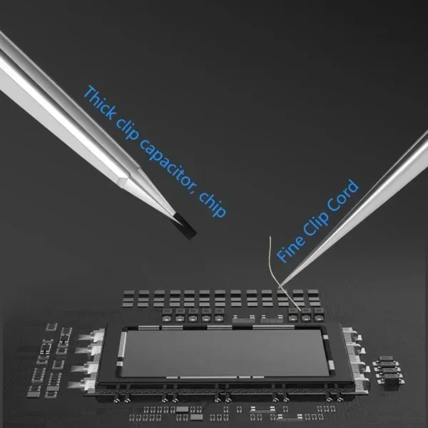 ⁦MaAnt SS-A1 / SS-J جفت ستانلس غير مغناطيسي — خامات طيران قوية لصيانة الموبايل والـ PCB⁩ - الصورة ⁦4⁩