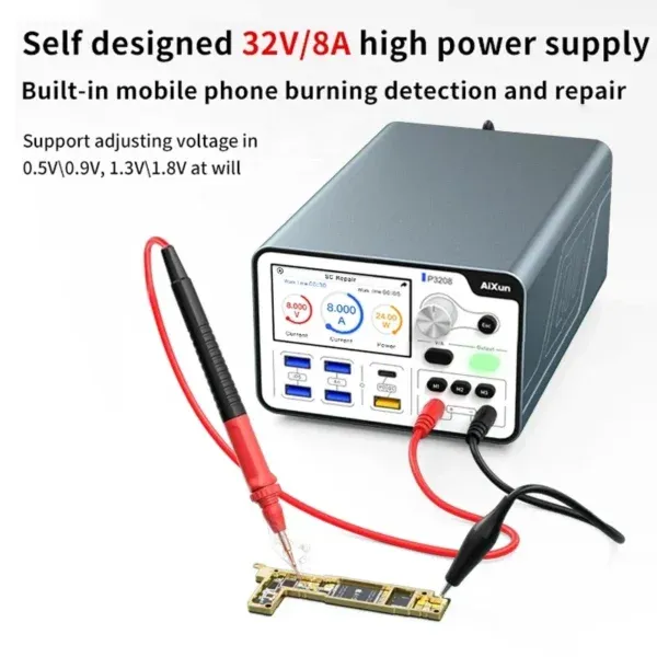 ⁦باور سبلاي (Power Supply) Aixun P3208 ذكي منظم 320 واط – لفحص اللوحة الأم والبطارية⁩ - الصورة ⁦3⁩