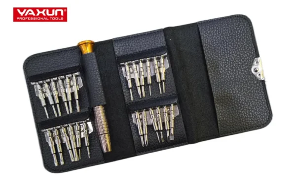 ⁦طقم مفكات YAXUN YX6025 مع 24 رأس لفك وفتح الهواتف والأجهزة المحمولة⁩ - الصورة ⁦3⁩