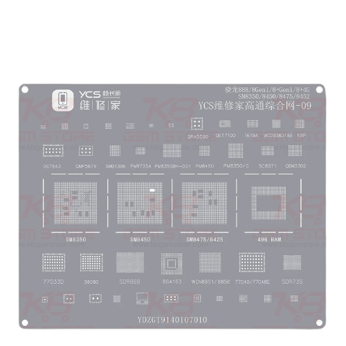 YCS 09 Qualcomm BGA Reballing Stencil