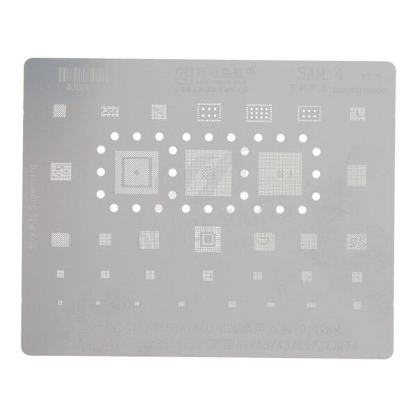 ⁦AMAOE Stencil SAM:4 For SAMSUNG A520 A310 S5mini A7 A5 A3 S5 J7 Exynos3470 7580⁩ - الصورة ⁦1⁩