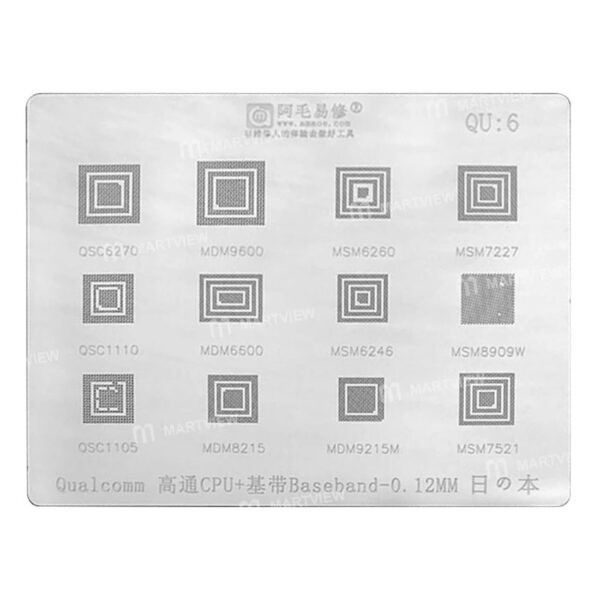 Amaoe QU6 0.12mm BGA Stencil Reballing for Qualcomm CPU+Baseband