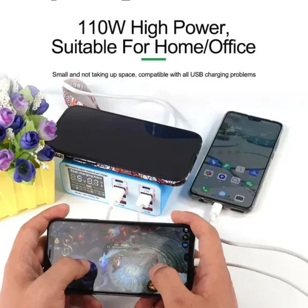 ⁦تستر RELIFE RL-304S بـ 8 مخارج مع شاحن لاسلكي قوي⁩ - الصورة ⁦5⁩