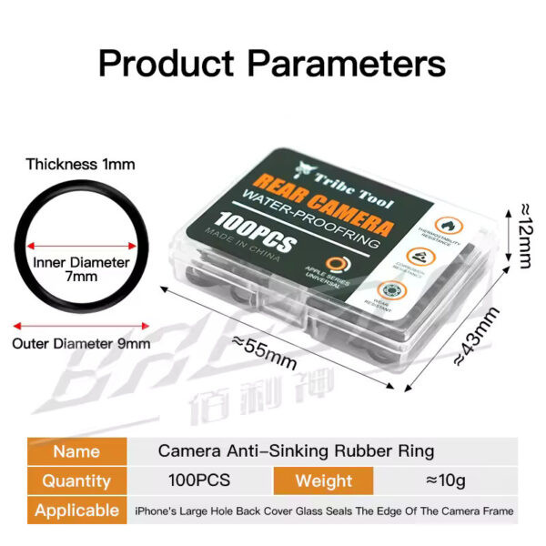 ⁦طقم ربلات (حلقات مطاطية) لكاميرا الآيفون الخلفية ضد الماء - 100 قطعة (من X إلى 16)⁩ - الصورة ⁦3⁩