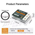 ⁦طقم ربلات (حلقات مطاطية) لكاميرا الآيفون الخلفية ضد الماء - 100 قطعة (من X إلى 16)⁩ - الصورة ⁦2⁩