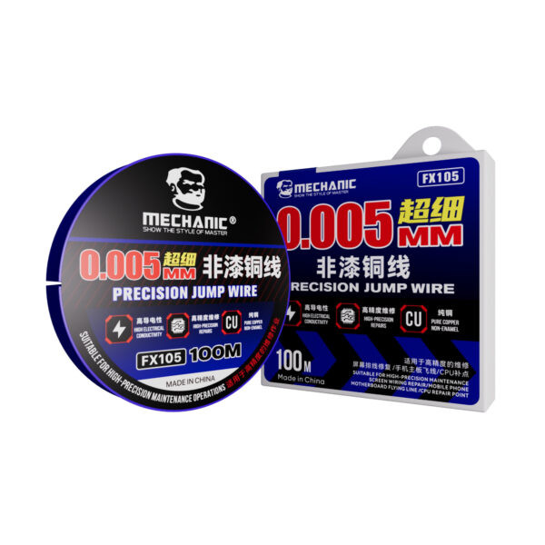 سلك بريدجات نحاس غير معزول ميكانيك Mechanic FX105 (مقاس 0.005mm / طول 100m)