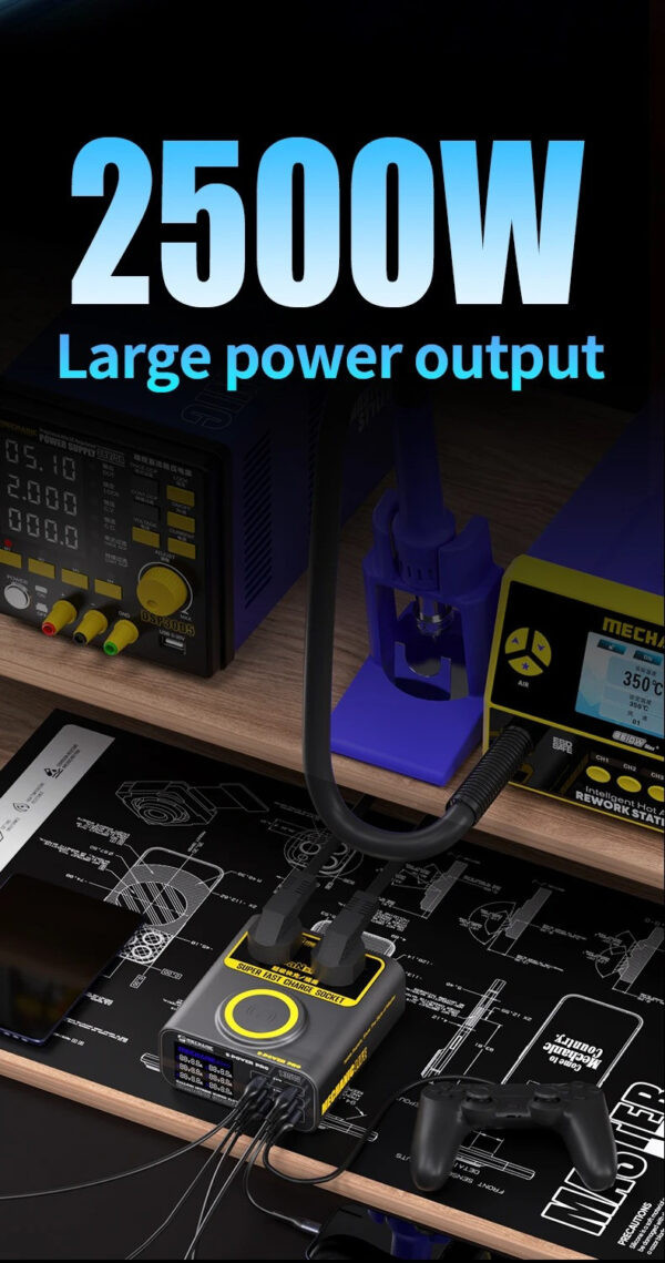 ⁦تستر شحن سريع جداً مع وايرلس Mechanic S-Power Pro (قدرة 67 وات)⁩ - الصورة ⁦3⁩