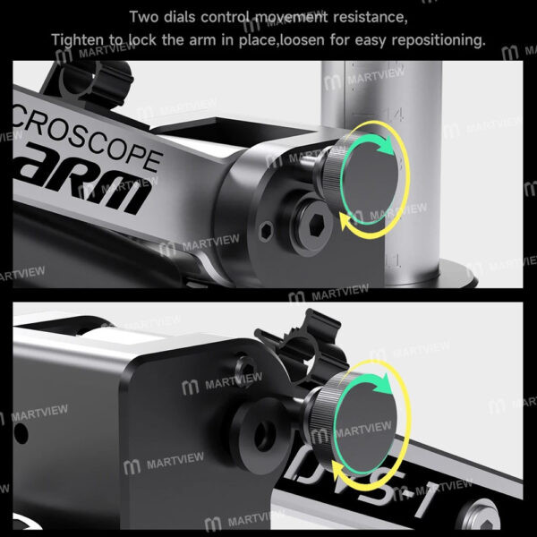 ⁦ذراع ميكرسكوب ميكانيك MECHANIC DVS-1 (دوران 360 درجة، ممتص صدمات هيدروليكي، مانع للاهتزاز)⁩ - الصورة ⁦2⁩