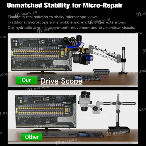 ⁦ذراع ميكرسكوب ميكانيك MECHANIC DVS-1 (دوران 360 درجة، ممتص صدمات هيدروليكي، مانع للاهتزاز)⁩ - الصورة ⁦4⁩