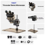 ⁦ميكرسكوب ميكانيك MECHANIC ROBOT 7060T (ثلاثي العينيات - تكبير مستمر 7X-60X - قاعدة ألومنيوم كبيرة)⁩ - الصورة ⁦10⁩