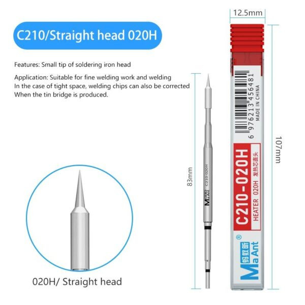 ⁦سن كاوية لحام C210 ما آنت MaAnt C210-020 (مستقيم)⁩ - الصورة ⁦4⁩